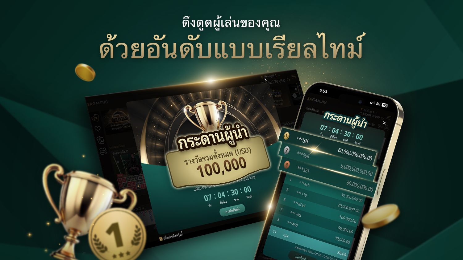 กระดานผู้นำพร้อมใช้งานแล้ว!